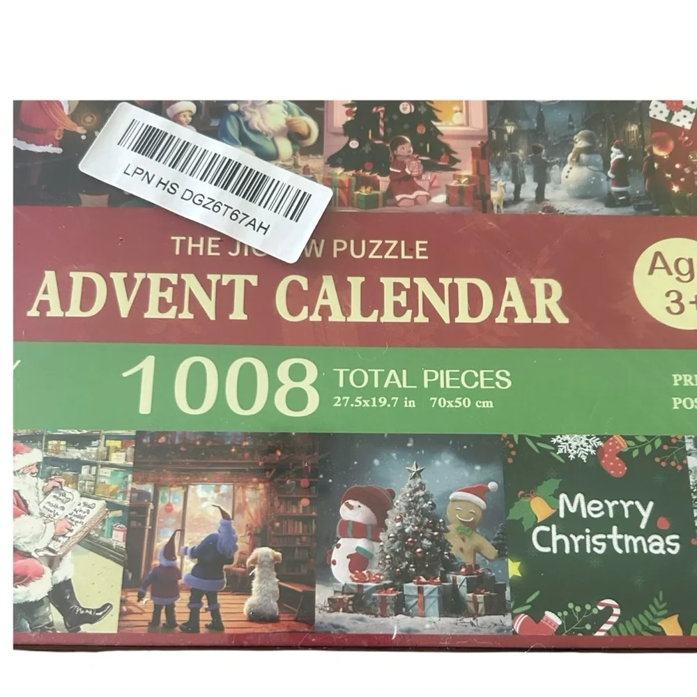 Advent Calendar Jigsaw Puzzle 1008 Pieces Christmas Holiday Age 3+‎